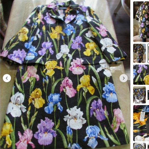 Dolce & Gabbana Jackets & Blazers - Dolce & Gabbana Floral Coat - Black and Multicolor